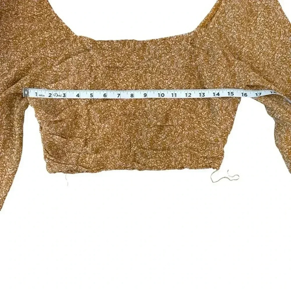 Altar'd State Women's Rust Beige Color Floral Crop Top - Picture 8 of 9